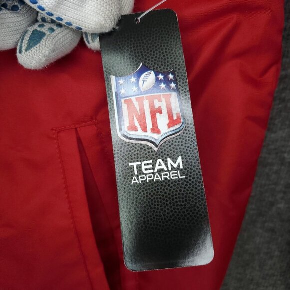 NFL Atlanta Falcons Bomber Jacket Mens Medium Red Team Apparel Retro Embroidered - Picture 7 of 13